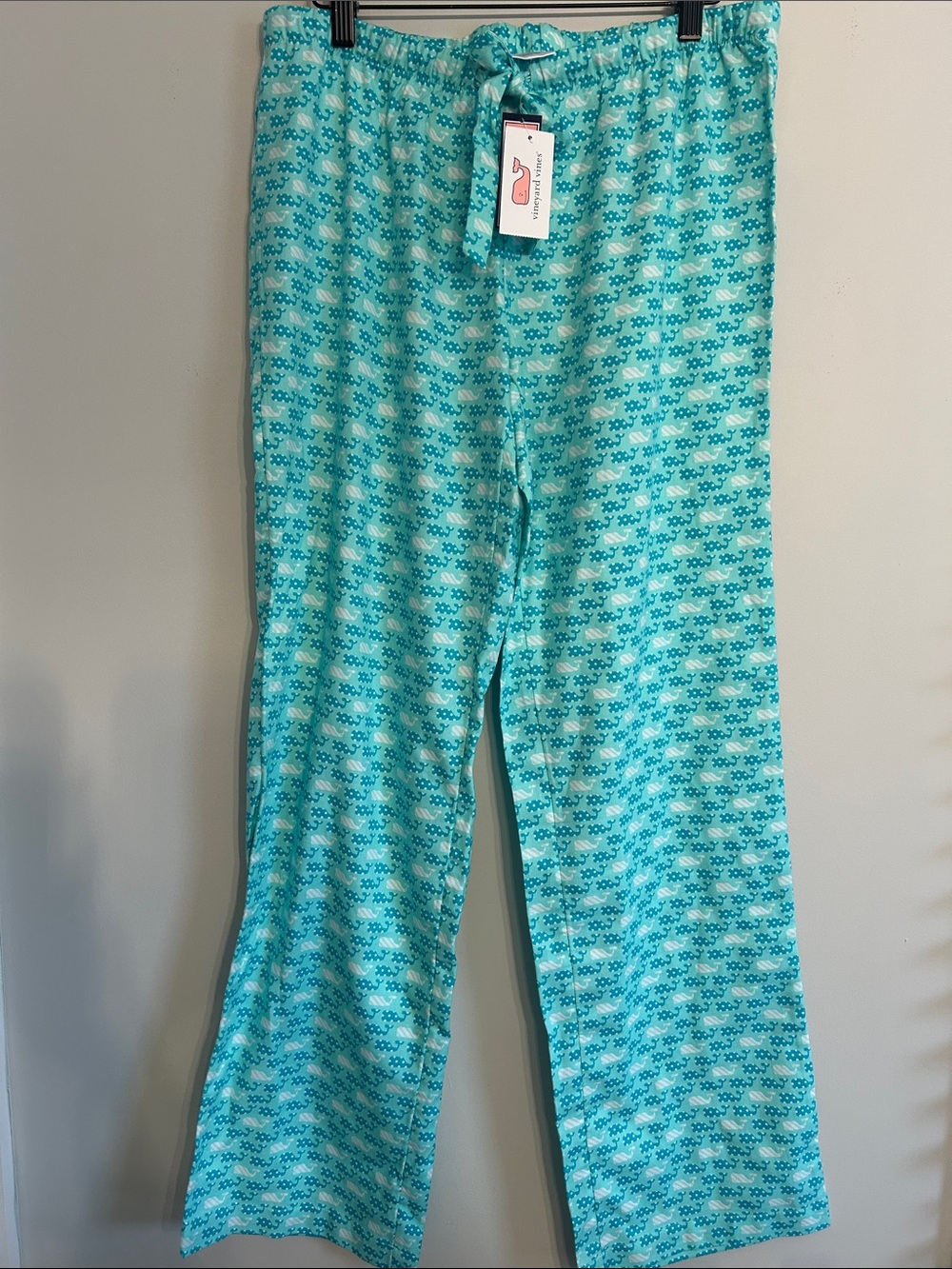 Vineyard Vines Aqua Whale-Print Pajama Pants
